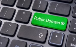 message on keyboard enter key, to illustrate the concepts of public domain.